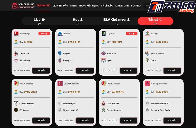 Xem bóng đá đầy cảm xúc tại KhomucTV
